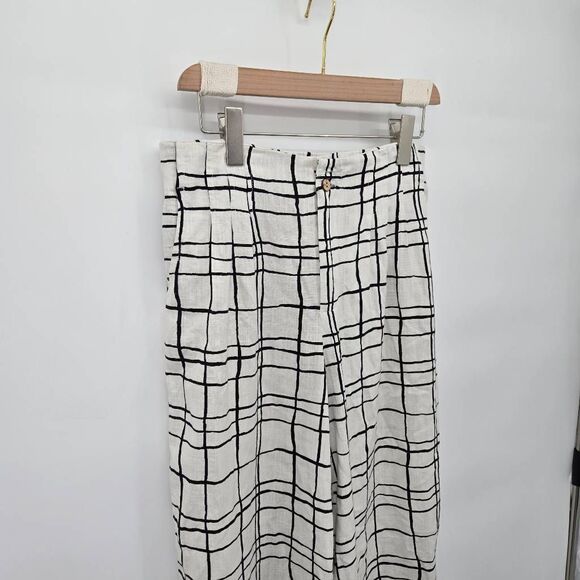 Haven + Blair Black White Pants Size Medium Wide Leg Casual Light - Picture 5 of 9